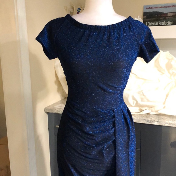 Versatile shoulder metallic party dress - Picture 6 of 8